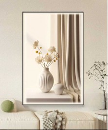 Black Frame 80*120 Cm Vase Flower Crytsall Porsalein Painting 